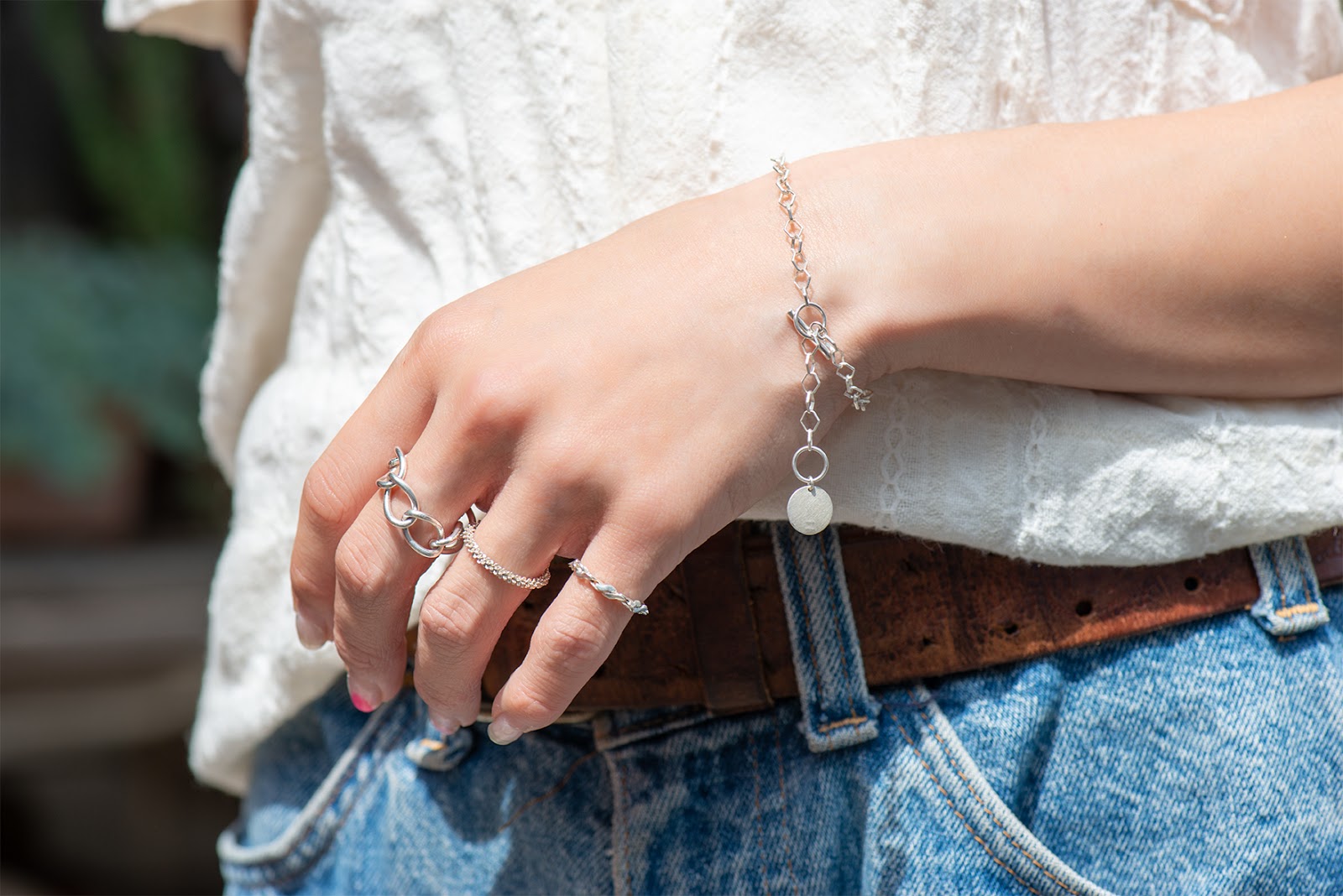 オーロラグラン2wayブレスレット/アンクレットFog⬛︎AG925メンズにも